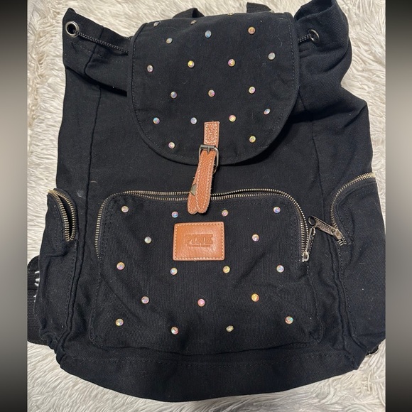 Victorias Secret Pink Studded Bling Crystal Backpack - Picture 7 of 7